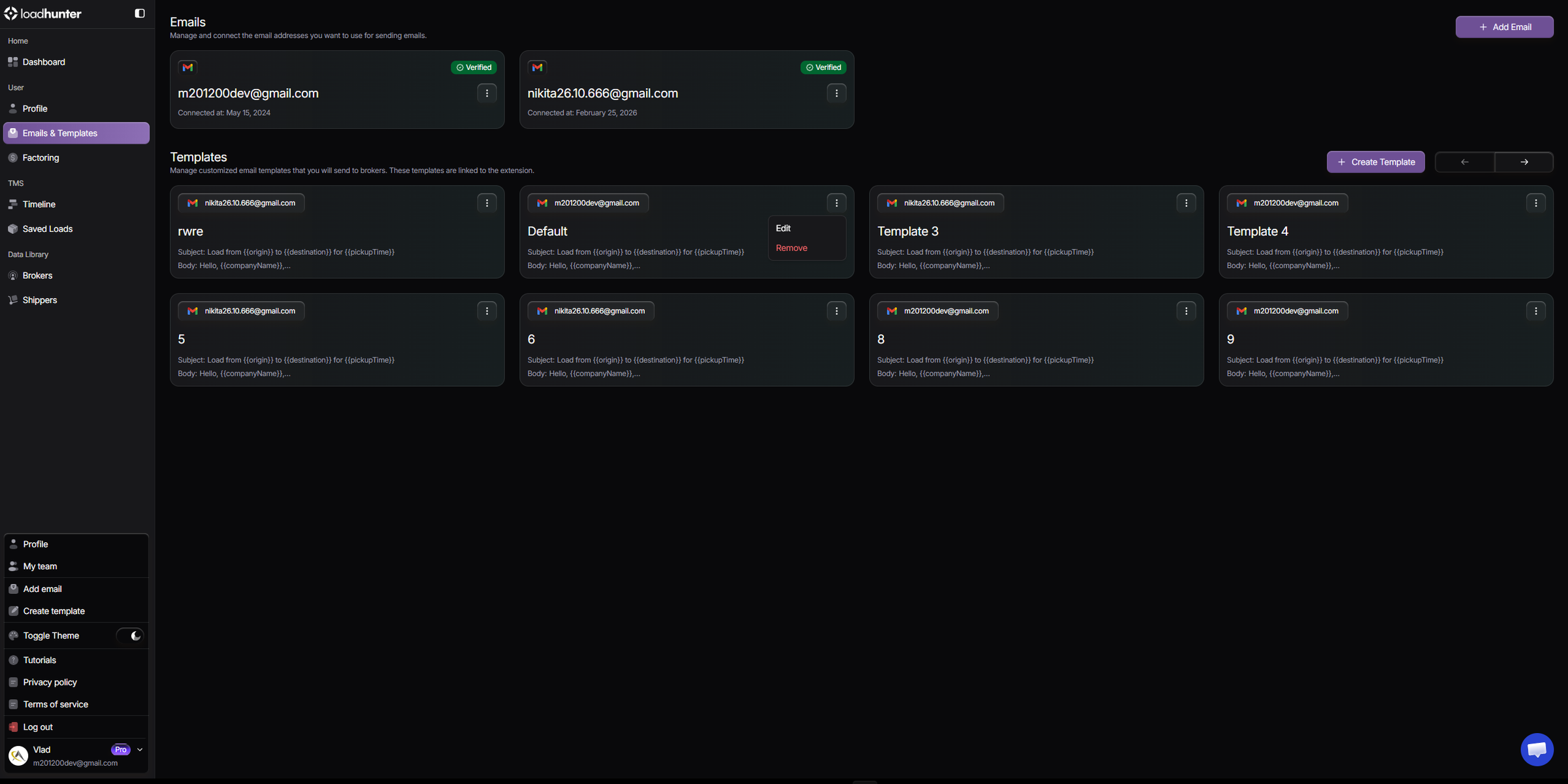 Dashboard screenshot 2
